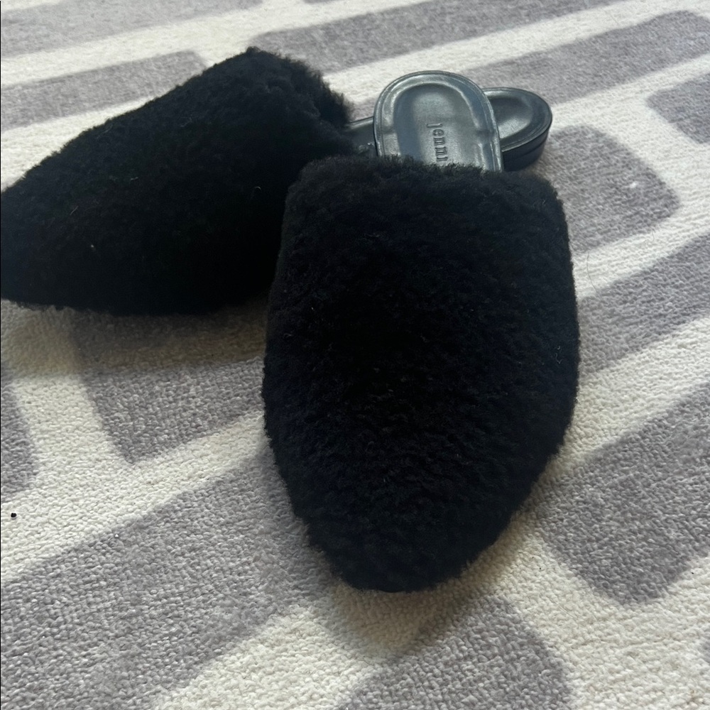 Jenni Kayne Black Fuzzy Mules